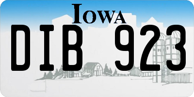 IA license plate DIB923