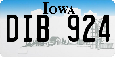 IA license plate DIB924