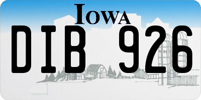 IA license plate DIB926