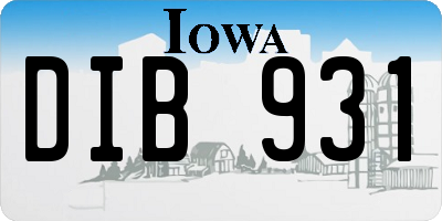 IA license plate DIB931