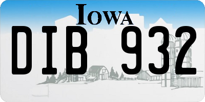 IA license plate DIB932