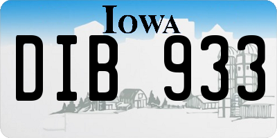 IA license plate DIB933