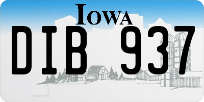 IA license plate DIB937