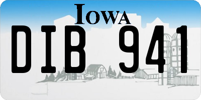 IA license plate DIB941