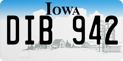 IA license plate DIB942