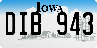 IA license plate DIB943