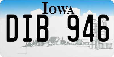 IA license plate DIB946