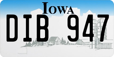 IA license plate DIB947