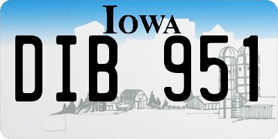 IA license plate DIB951