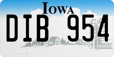 IA license plate DIB954