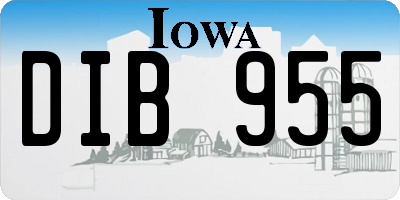 IA license plate DIB955