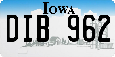 IA license plate DIB962