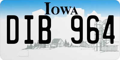 IA license plate DIB964