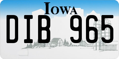 IA license plate DIB965