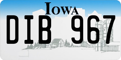 IA license plate DIB967