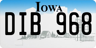 IA license plate DIB968