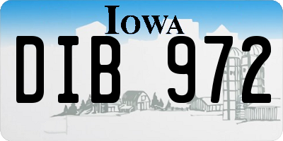 IA license plate DIB972