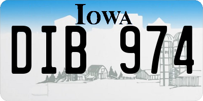 IA license plate DIB974