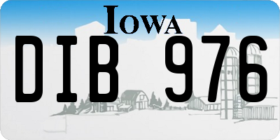 IA license plate DIB976