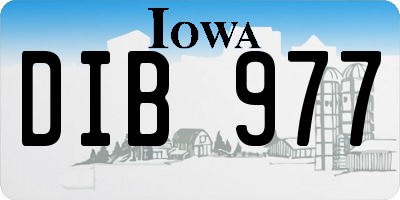 IA license plate DIB977