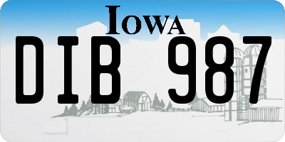 IA license plate DIB987