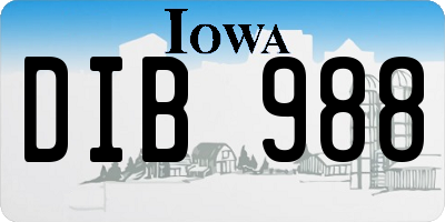 IA license plate DIB988