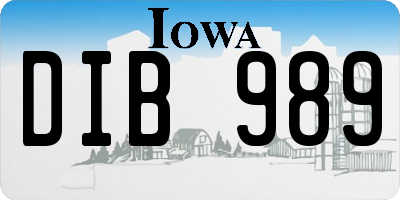 IA license plate DIB989