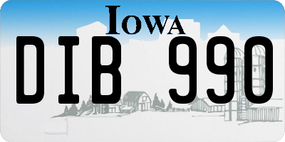 IA license plate DIB990