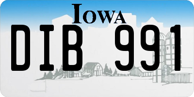 IA license plate DIB991