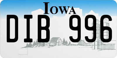 IA license plate DIB996