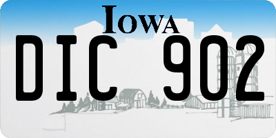 IA license plate DIC902