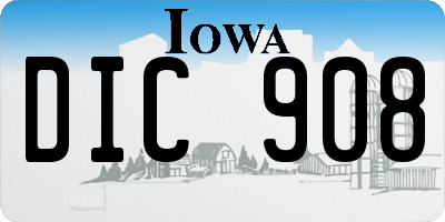 IA license plate DIC908