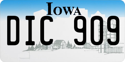 IA license plate DIC909