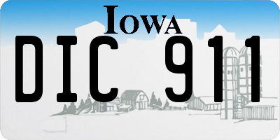 IA license plate DIC911