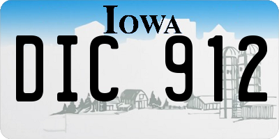 IA license plate DIC912