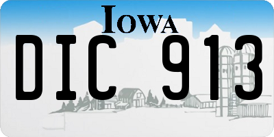 IA license plate DIC913