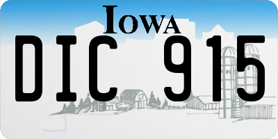 IA license plate DIC915