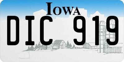 IA license plate DIC919