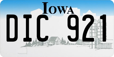 IA license plate DIC921