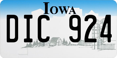 IA license plate DIC924