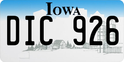 IA license plate DIC926