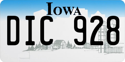 IA license plate DIC928