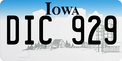 IA license plate DIC929