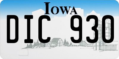 IA license plate DIC930