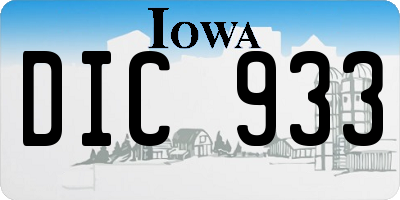 IA license plate DIC933