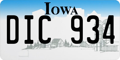 IA license plate DIC934