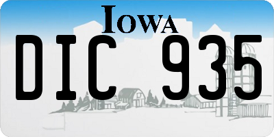 IA license plate DIC935