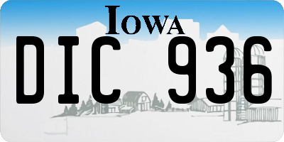 IA license plate DIC936