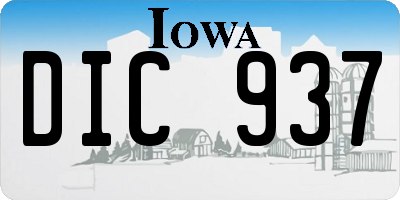 IA license plate DIC937