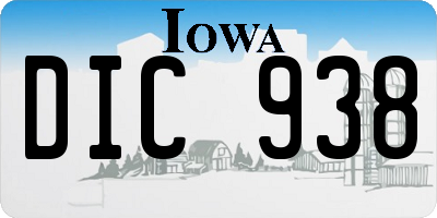 IA license plate DIC938